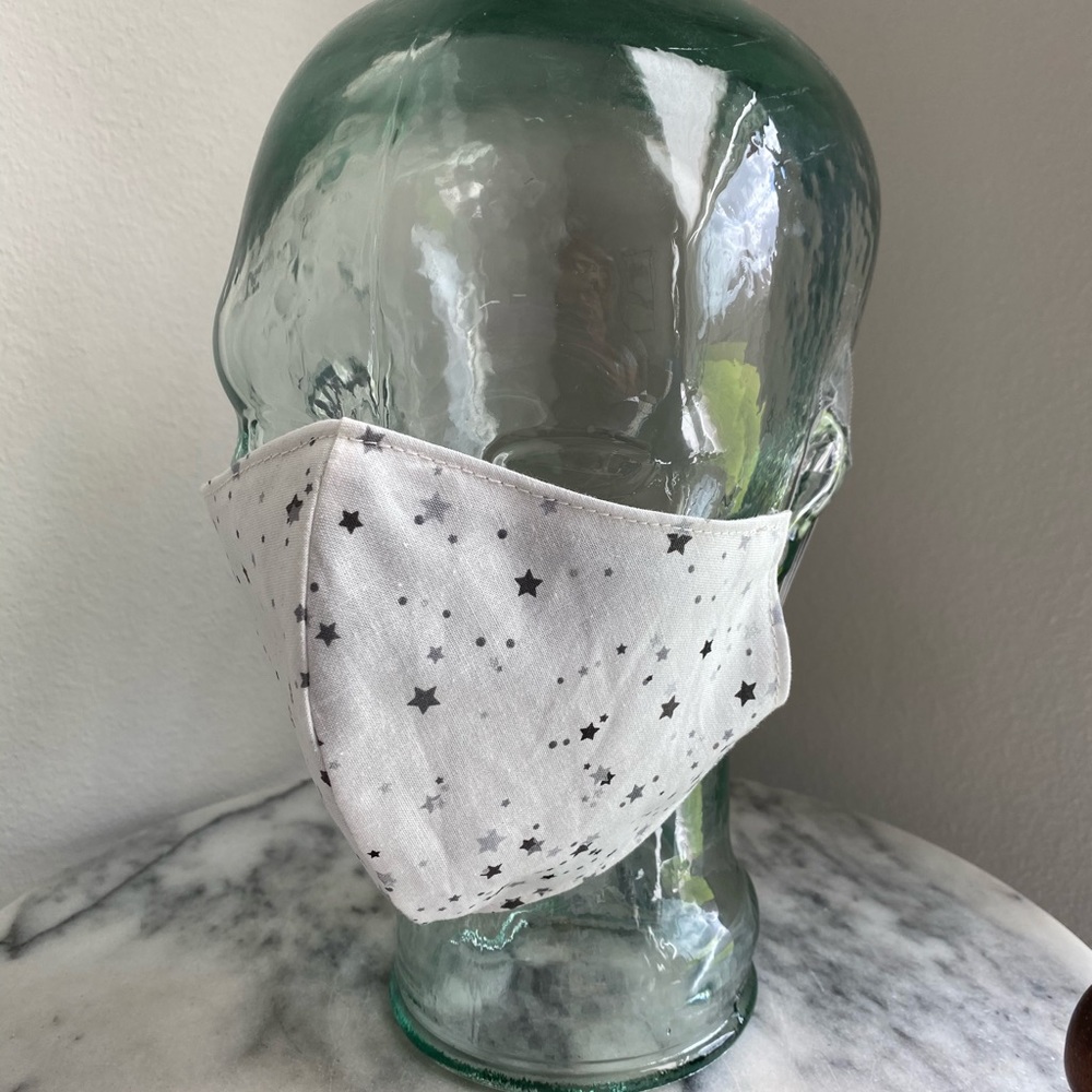 SOLD: White with stars face mask (Last One) - Picture 3 of 10